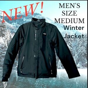 ❄️NEW Black Winter Jacket with High Collar, Size Medium Men's by CKX
